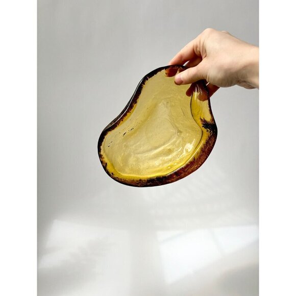 blenko Other - Blenko Glass Co. Amoeba Free Form Handmade Glass Catchall / Ash Tray